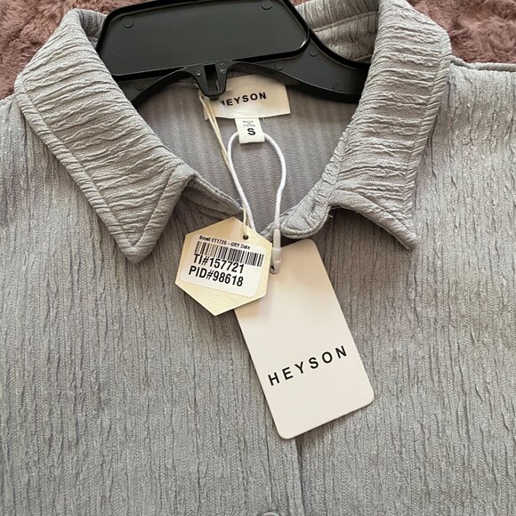 Grey Plisse Maternity Short Set - Picture 5 of 7